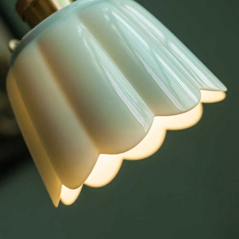 DecorBites™ Lotus Flower Ceramic LED Pendant Lampshade for Home Decor