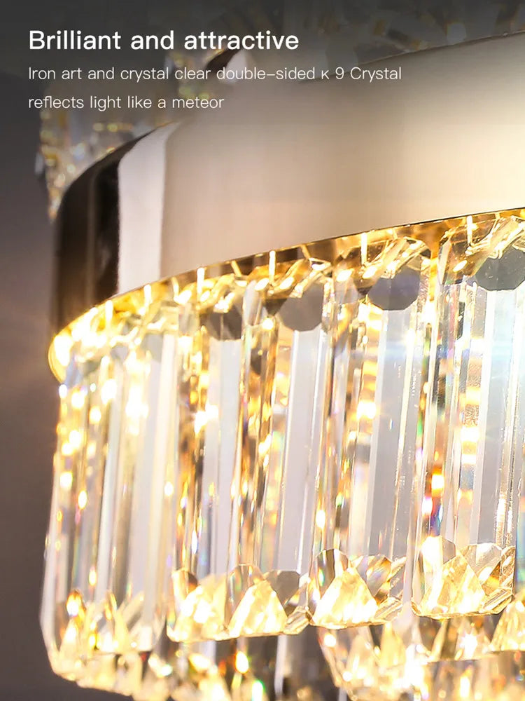 Luxe Crystal Ceiling Chandelier - Elegant Home Decor Hanging Light for Living Room