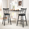 Set of 2 Windsor Bar Stool with Ergonomic Backrest and Footrests-29 inches