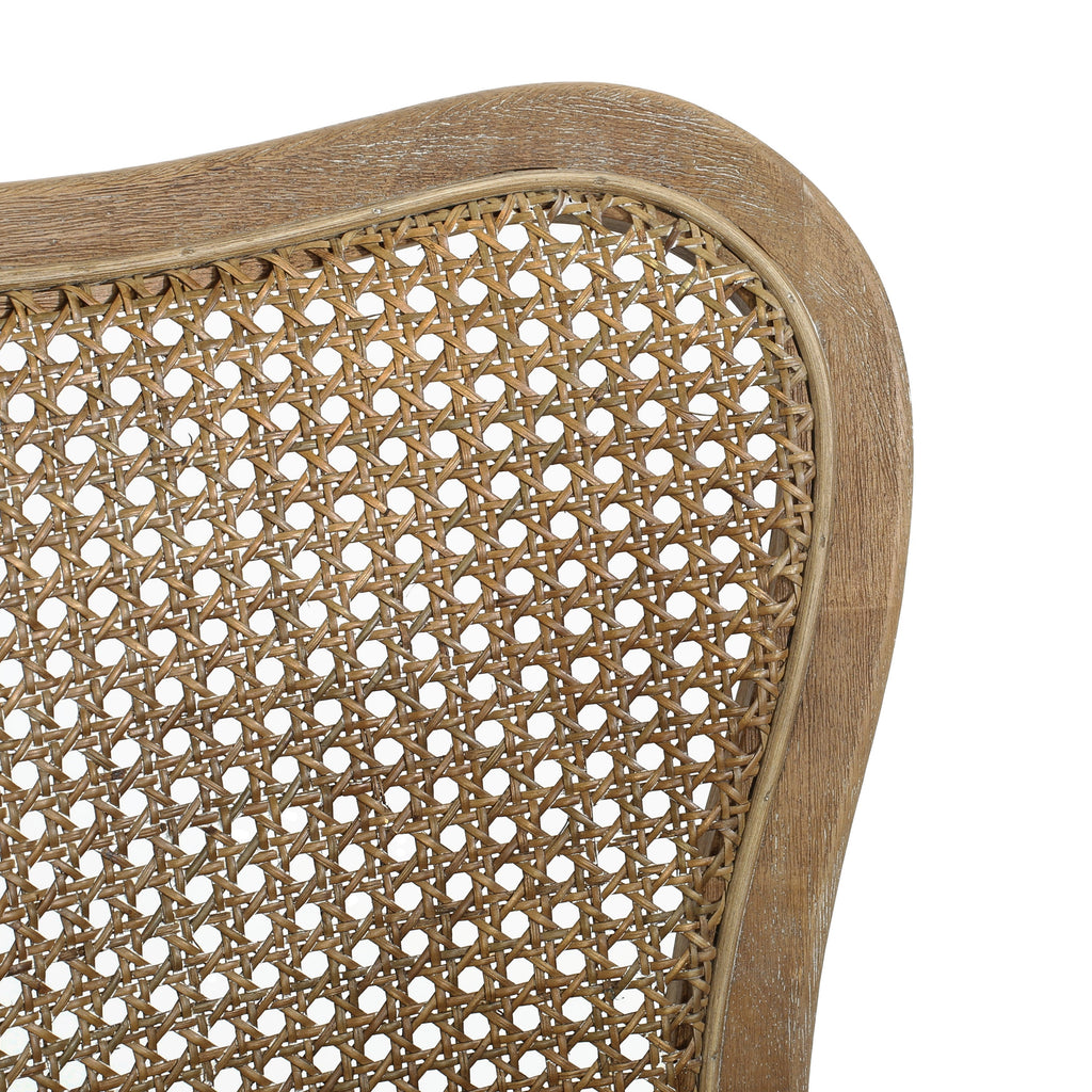 Cane-Back Upholstered Bar Stools Set of 2