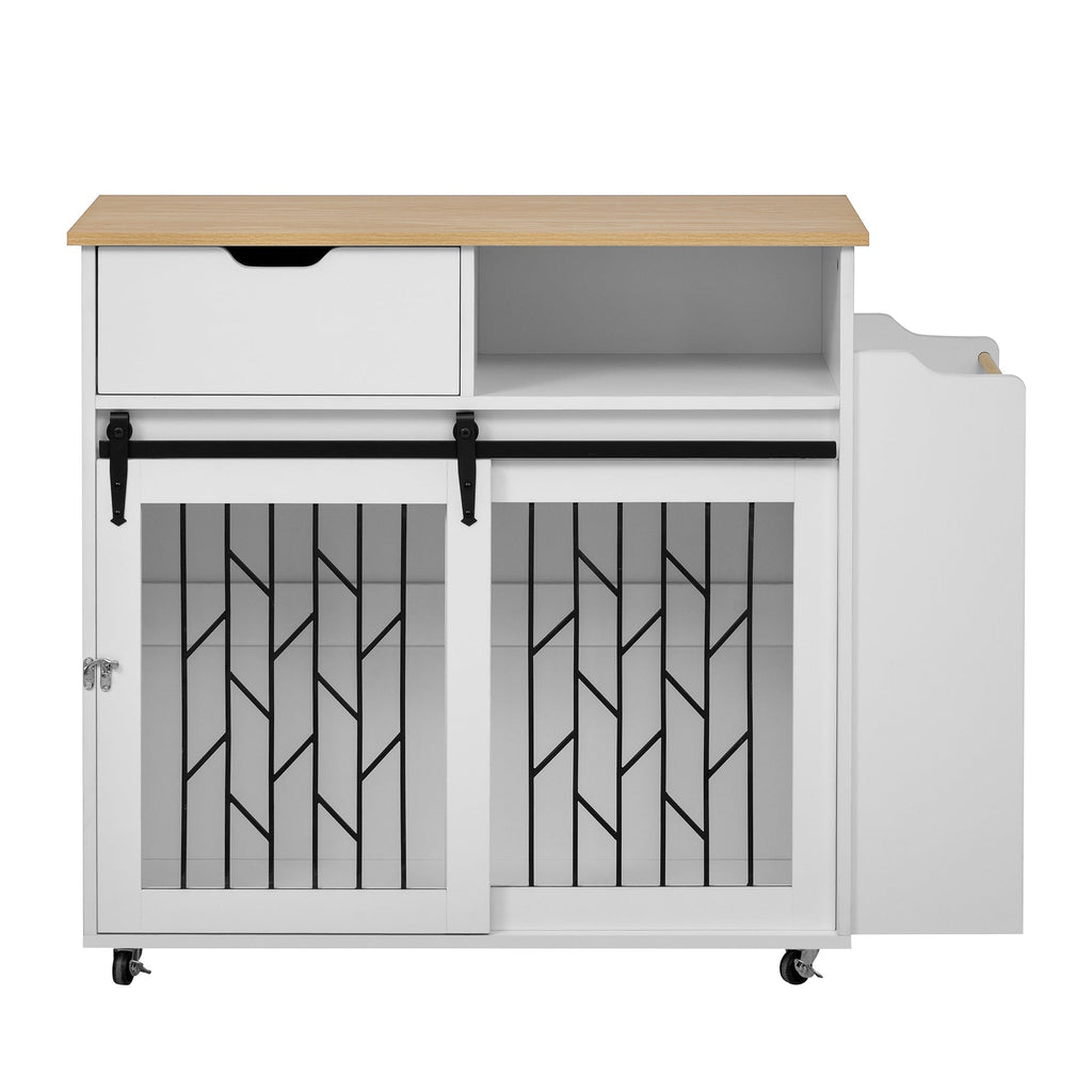 Modern Style 2-in-1 Pet Friendly Dog Crate Kitchen Island End Table