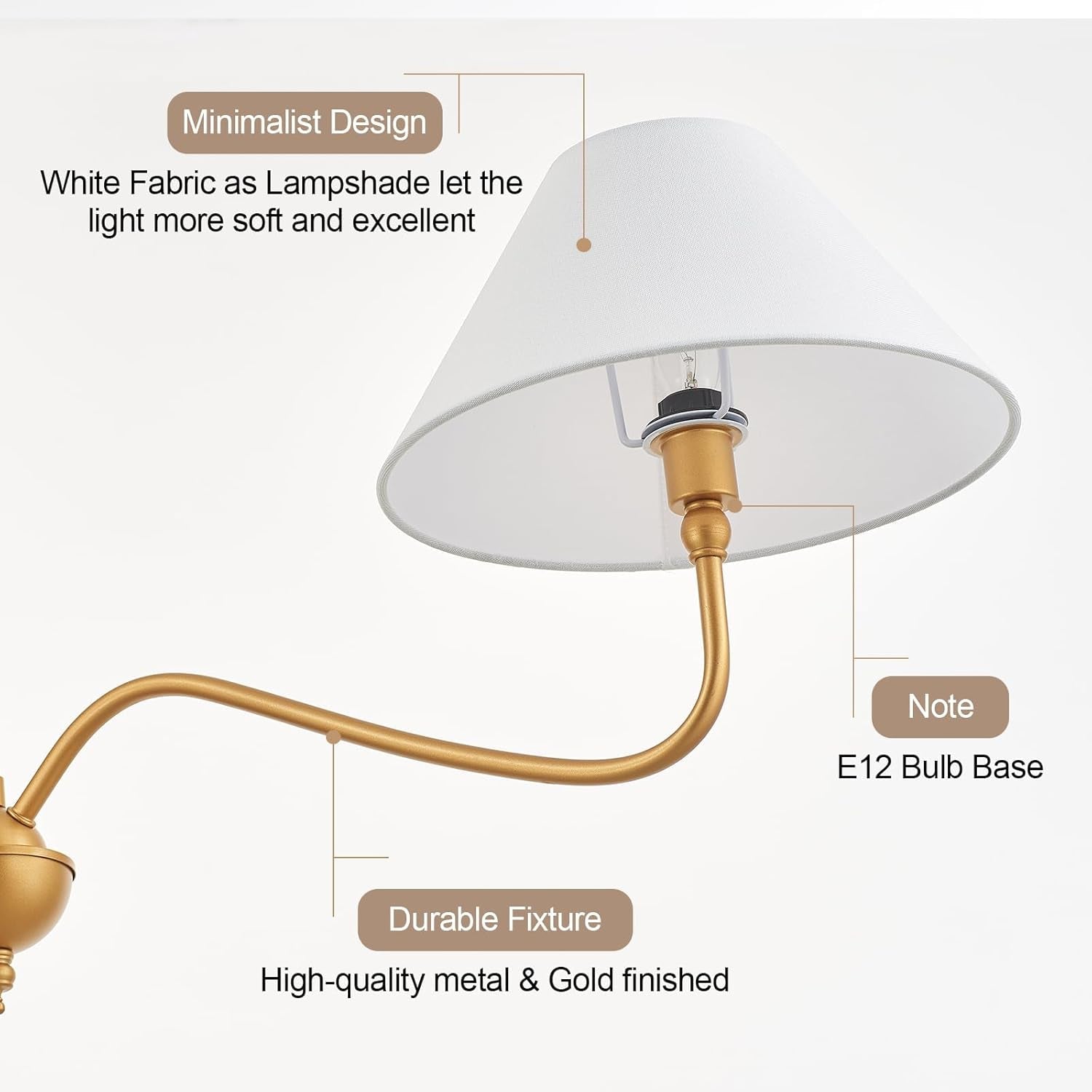 Goldtone Linear 2 Light Chandelier For Kitchen Island