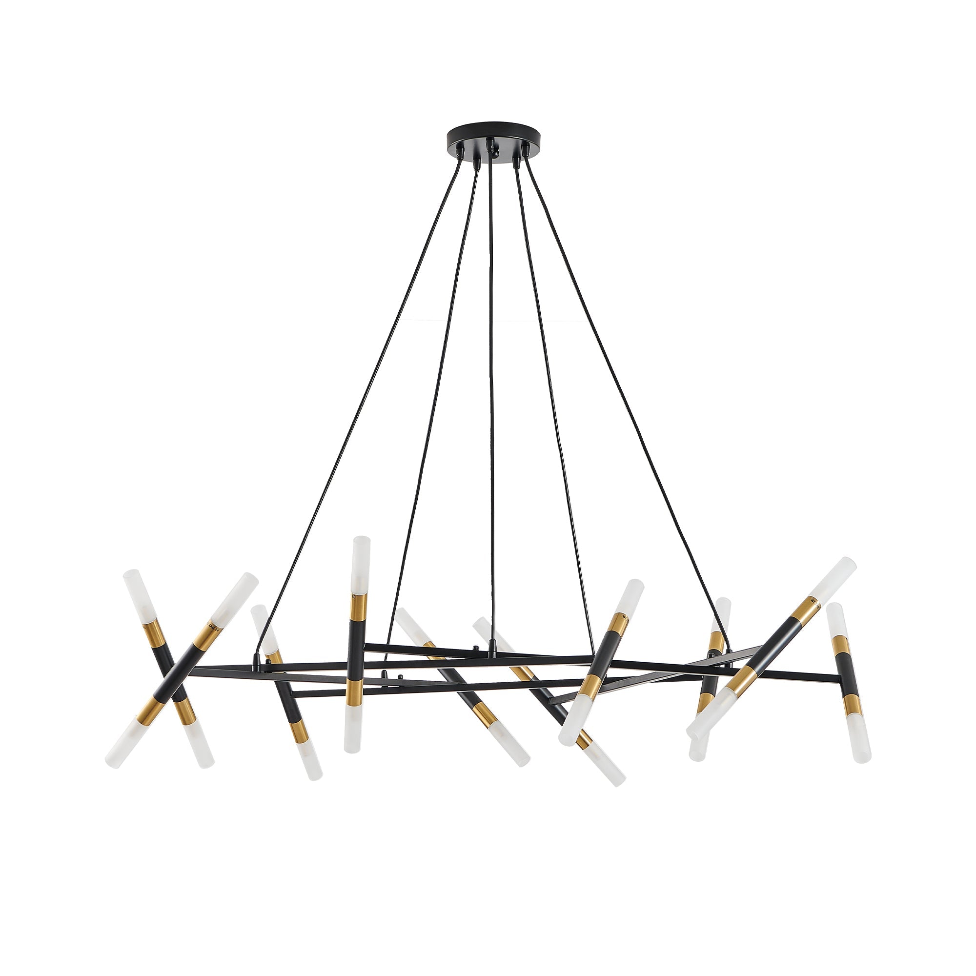 41'' Black & Golden Modern Chandelier Light Fixture