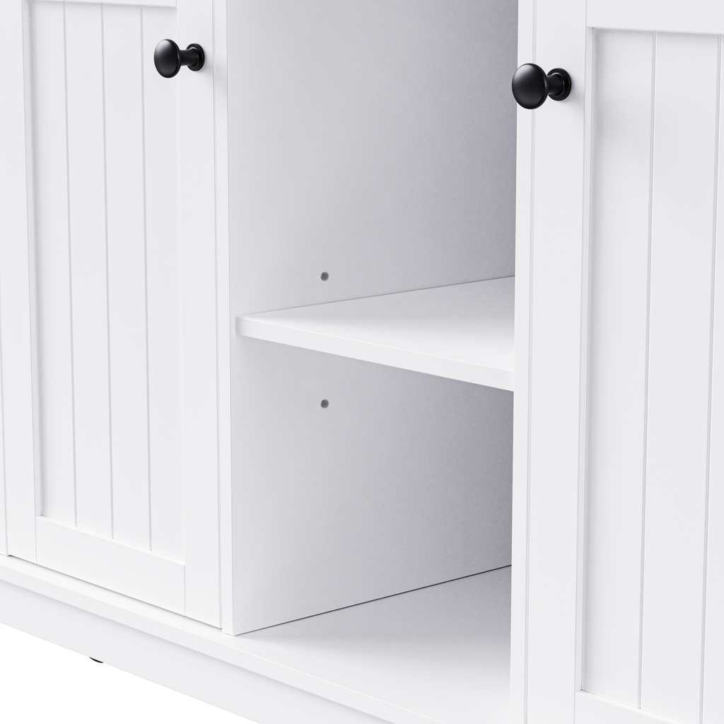 K&K 53inch Large Kitchen Island with 2 Bar Stools, Power Outlet,Door Internal Storage Rack, Kitchen Storage Cart on 5 Wheels with Drop Leaf, 5 Open Side Racks, 3 Drawers, for Kitchen,Dining Room,White