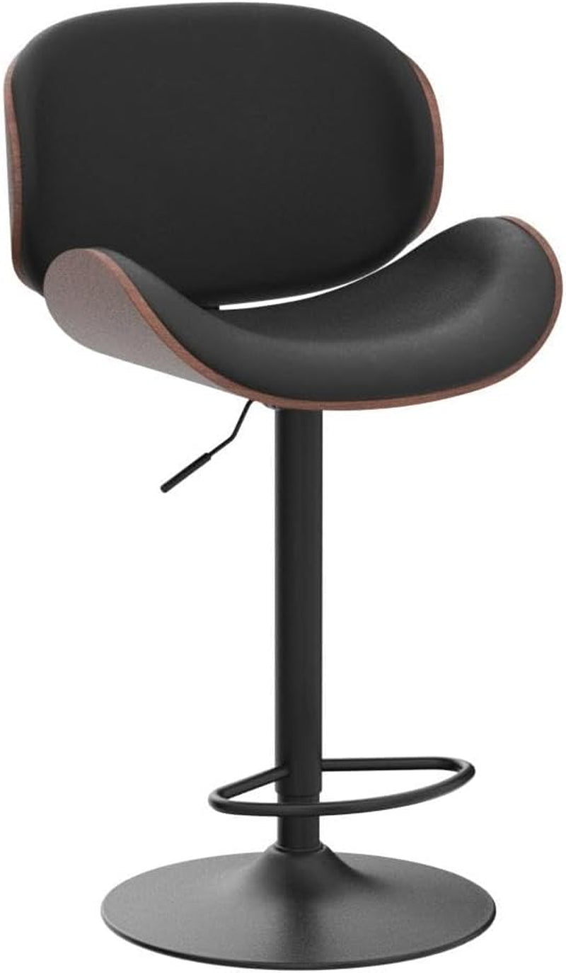 Set Of 2 Adjustable Swivel Bar Stools For Kitchen Island Black