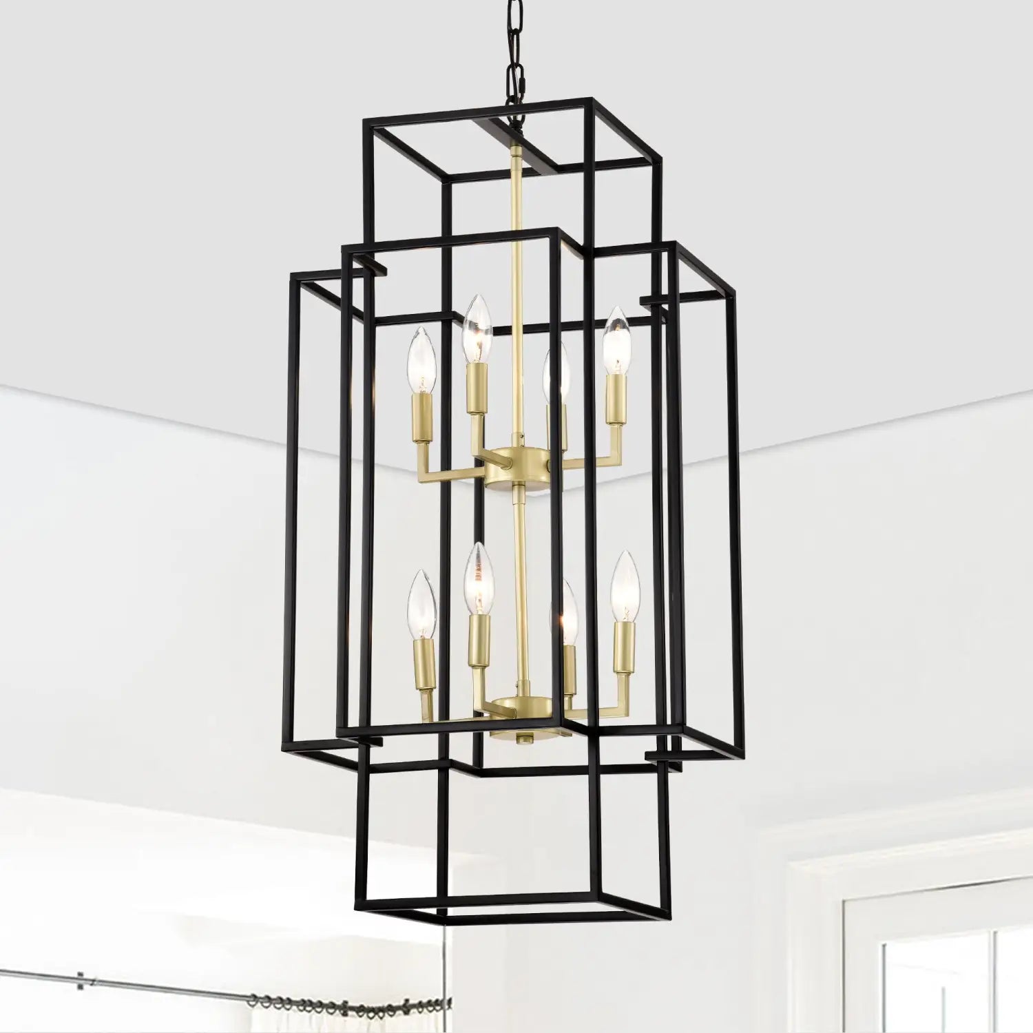 Ceiling Light in Kitchen with 8-Light Lantern Style & Adjustable Height