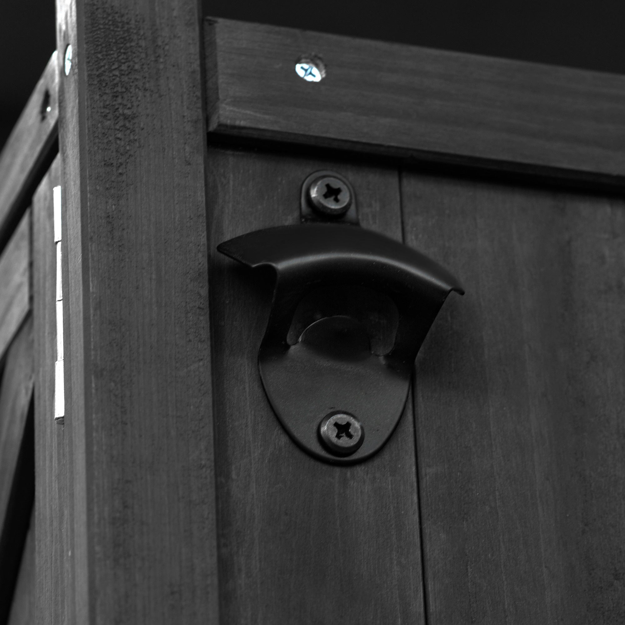 K&K Outdoor Kitchen Island with Rolling Bar Cart and Storage Cabinet