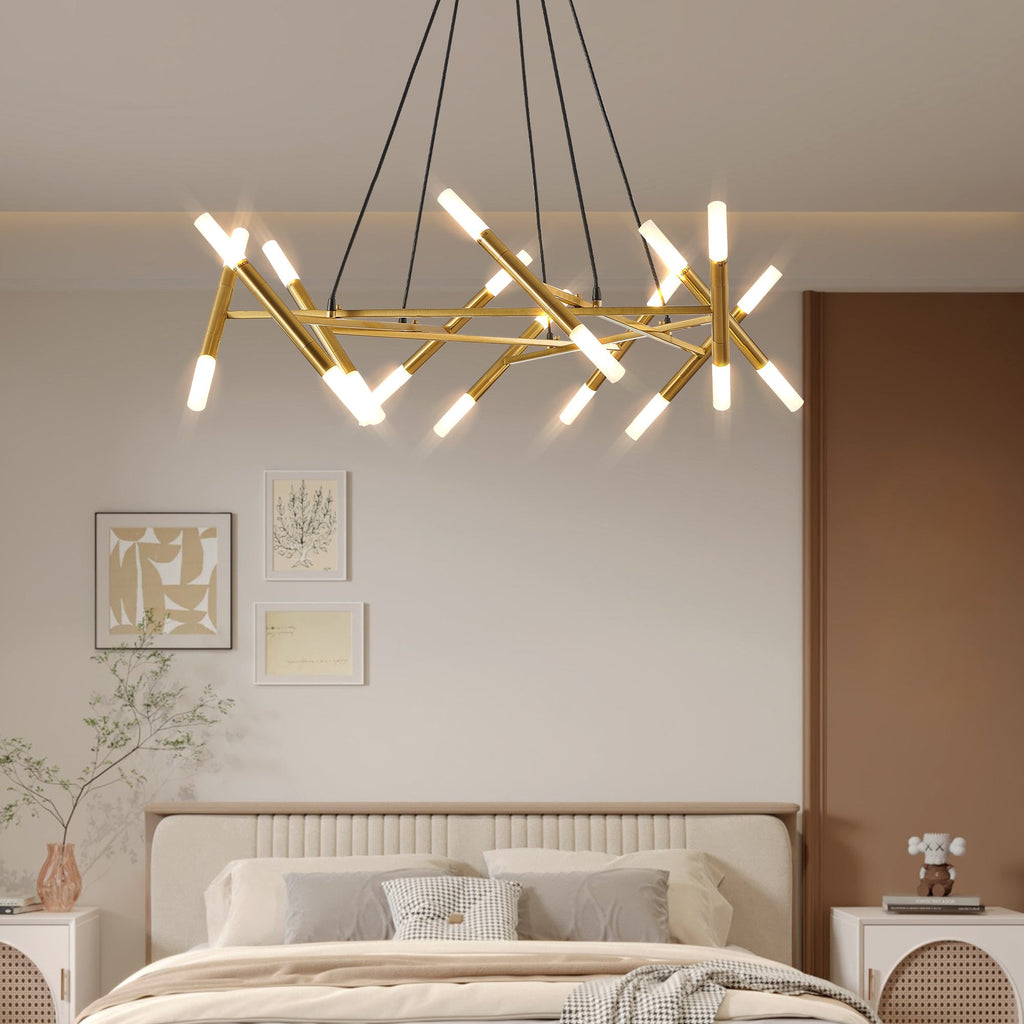 41' Golden Modern Chandelier Light Fixture with Branch Design