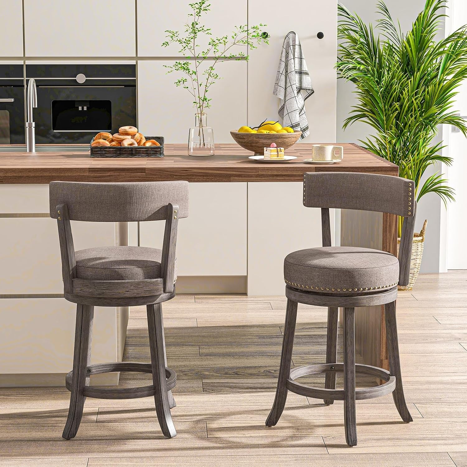 Swivel Bar Stools Set of Two for Kitchen