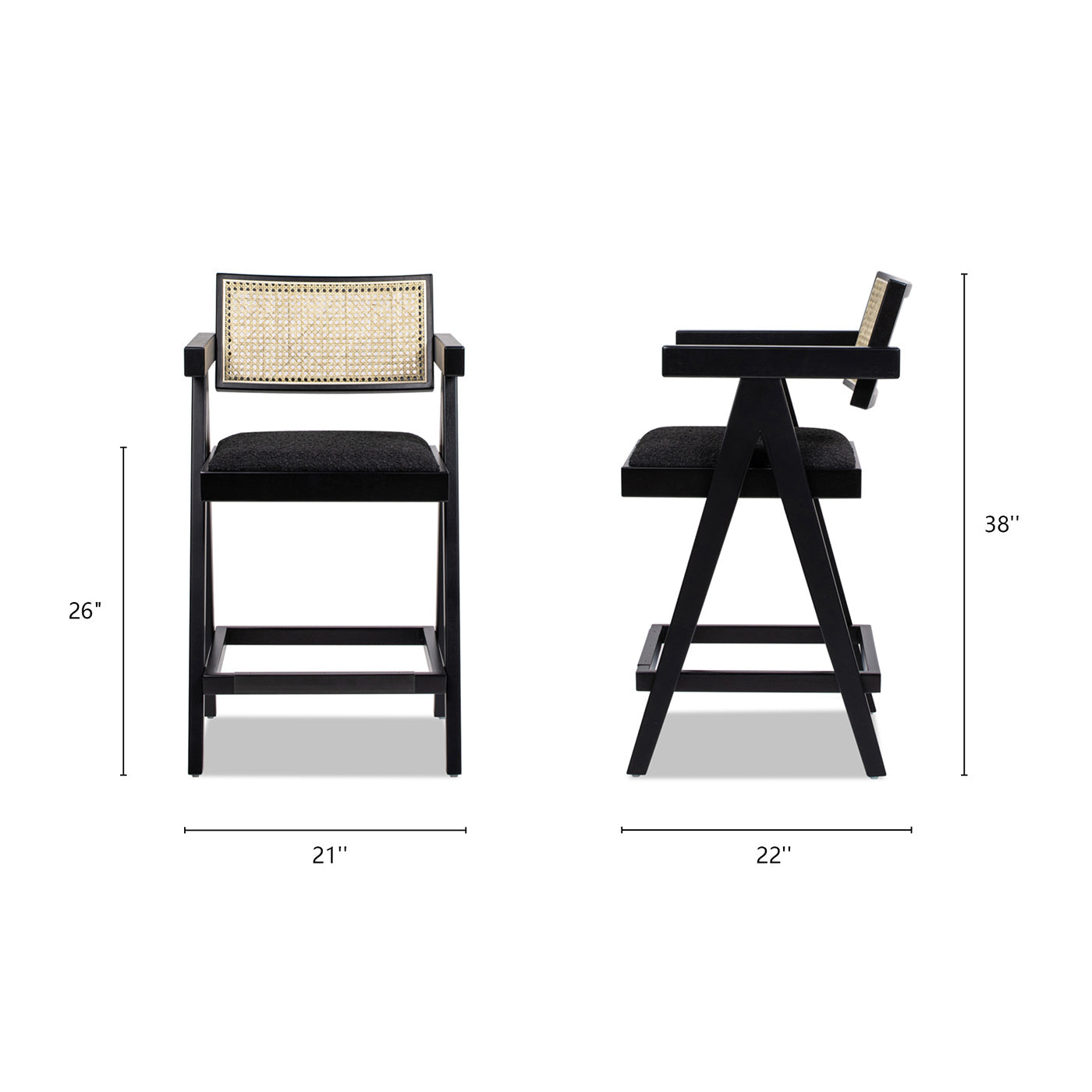 25.5" The Milano Ascensore™ Bar Stools — Set of Three