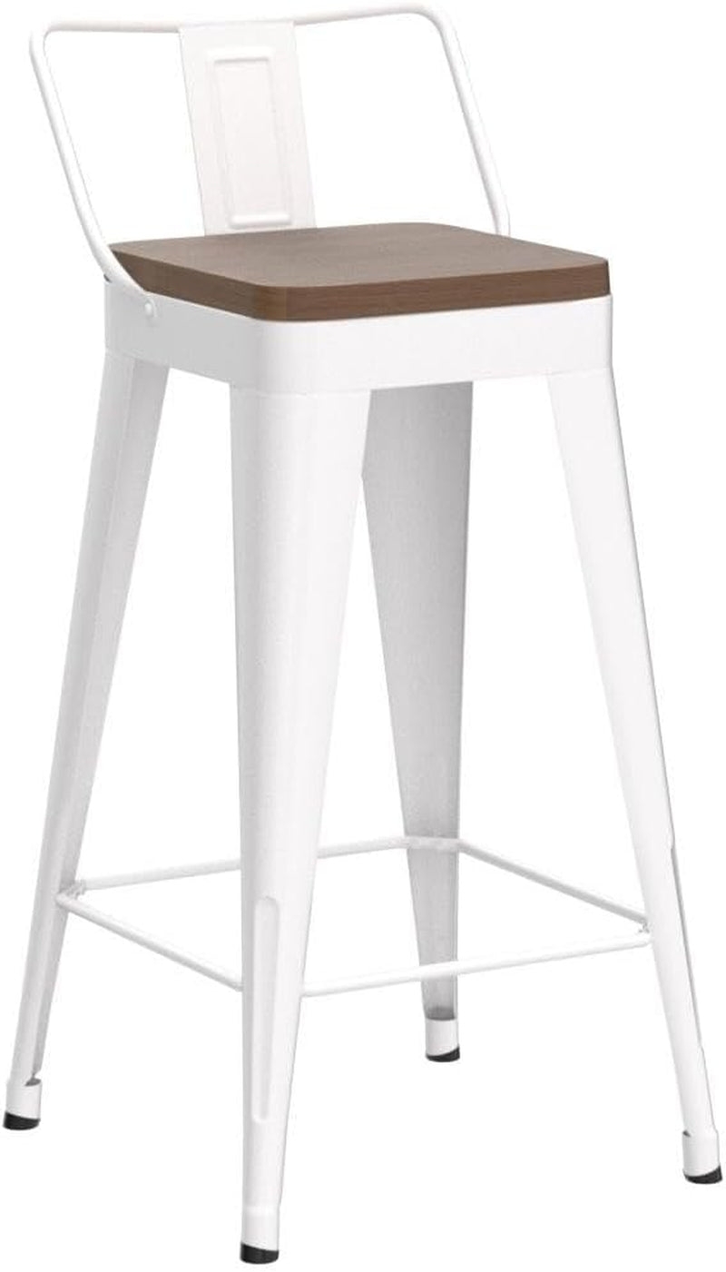 Stylish Set of Four Stackable Counter Height Bar Stools