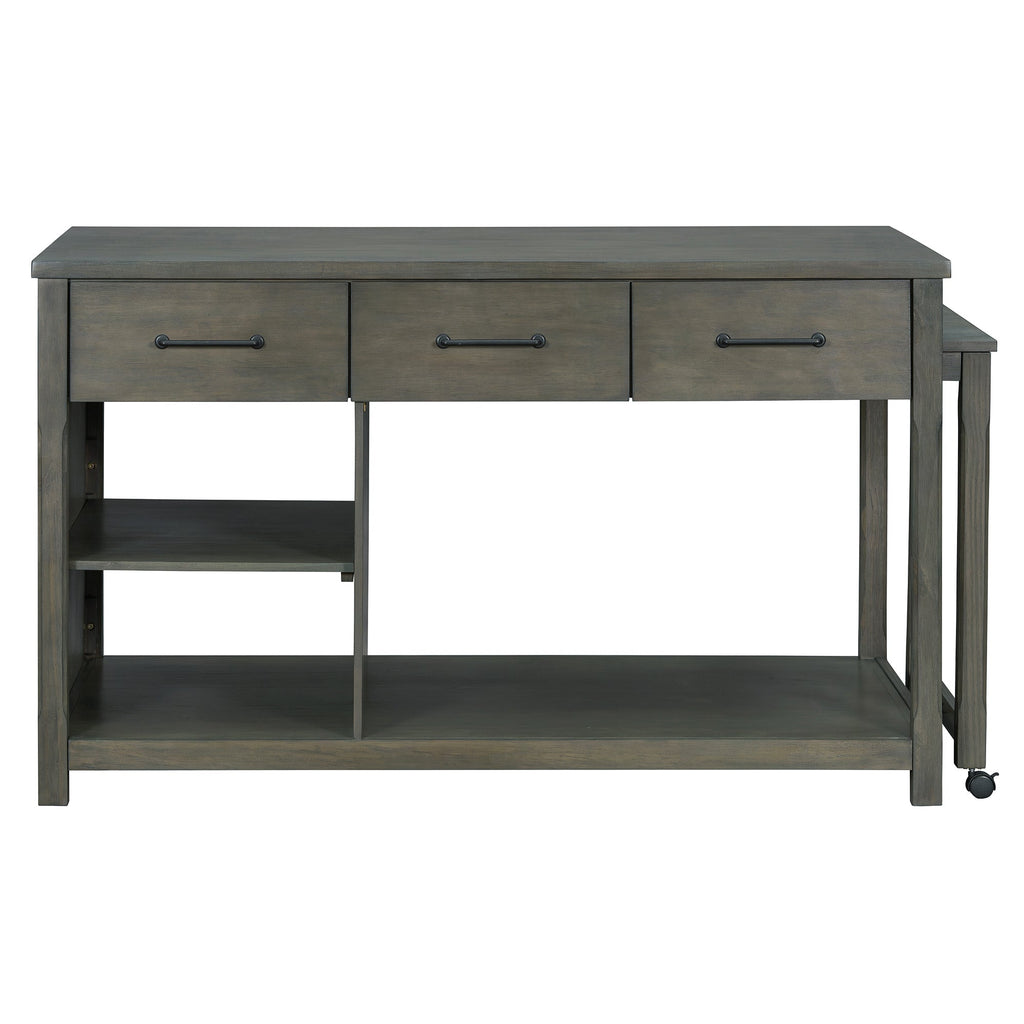 TREXM Extendable Kitchen Island with Storage