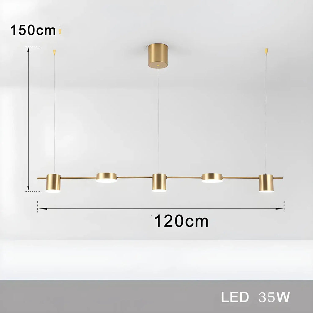 LED Pendant Light Kitchen - Modern Light for Bar, Dining Room,& Table with gold finish and distinct dimensions.