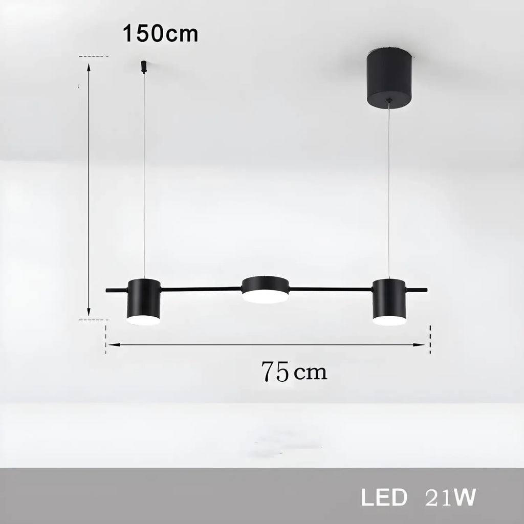 LED Pendant Light Kitchen - Modern Light for Bar, Dining Room,& Table showcasing sleek design and dimensions.