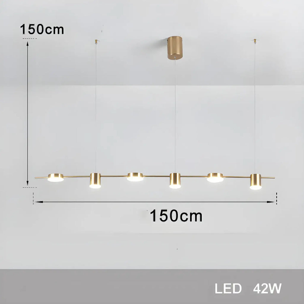 LED Pendant Light Kitchen - Modern Light for Bar, Dining Room,& Table dimensions 150cm x 150cm, 42W energy-efficient design.