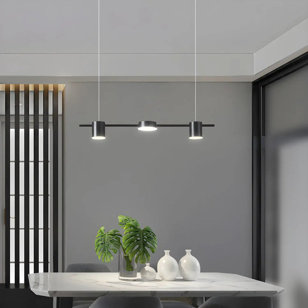 LED Pendant Light Kitchen - Modern Light for Bar, Dining Room,& Table illuminating a sleek dining area.