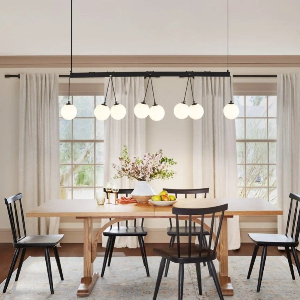 Modern 8-Light Globe Pendant Lights Hanging Chandelier for Kitchen Island