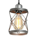 Rustic Silver Metal Pendant Hanging Lights Kitchen w/ Adjustable LEDs showcasing a vintage-inspired design with exposed filament bulb.