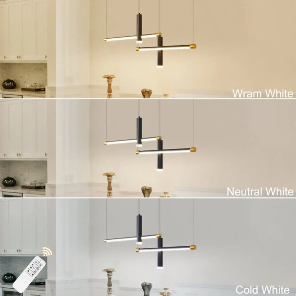 Sleek Linear Pendant Light with Adjustable Height for Kitchen Island
