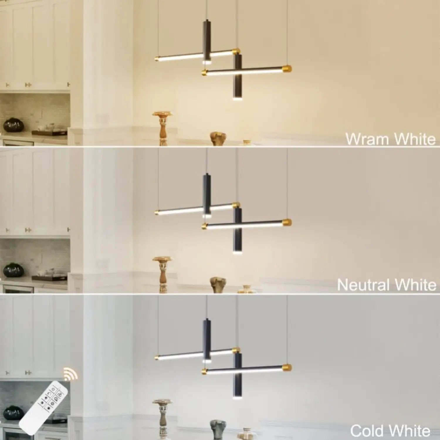 Sleek Linear Pendant Light with Adjustable Height for Kitchen Island