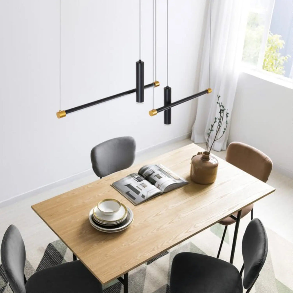 Sleek Linear Pendant Light with Adjustable Height for Kitchen Island