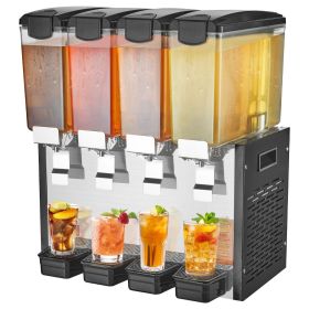 VEVOR Commercial Beverage Dispenser 10L x 4 Tanks Cold Juice Ice Drink Dispenser