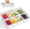 Divided Snack Box With Lid â€“ Clear Food Storage Container With Colorful Compartments â€“ Reusable Bento Organizer For Snacks, Fruits, Nuts