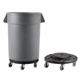 2 Packs Round Trash Can Dolly Fit 20, 32, 44, 55 Gal Garbage Container 500lbs