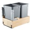Double 35QTx2 Pullout Waste Container Under Cabinet Kitchen Bin Trash Can