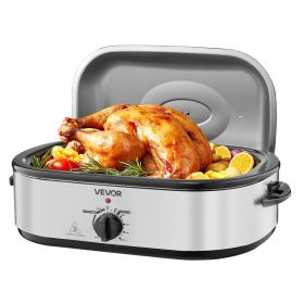 Roaster Oven, 18QT Electric Roaster Oven, 150-450Â°F Adjustable Temperature Electric Roasting Pan with Self-Basting Lid, Cool-Touch Handle
