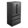 French Door Refrigerator, 18.9 Cu. Ft. Kitchen Fridge, Counter Depth French Refrigerator with LED Display and 4 Casters