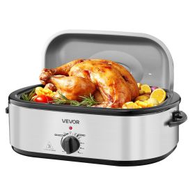 VEVOR Roaster Oven, 20QT Electric Roasting Pan, 150-450Â°F Adjustable Temperature Fast-Cooking Turkey Roaster, Turkey Oven with Self-Basting Lid
