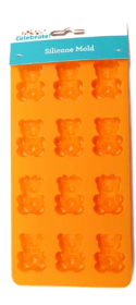 Way to Celebrate Bear Silicone Mold, Orange, Baking, Non-Stick, 1Piece