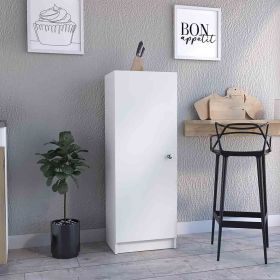 DEPOT E-SHOP Uluru Kitchen Pantry, Single Door Cabinet, Four Interior Shelves, White
