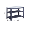 Enapay Marble Top Top & Gray Finish Kitchen Island