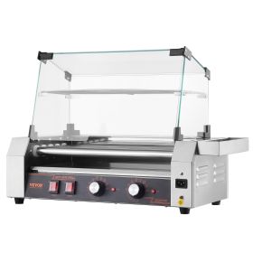 Electric 12 Hot Dog 5 Roller Commercial Grill Cooker Machine Cover 750W