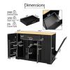 53 inch Large Kitchen Island with Trash Can Storage Cabinet, Islands Table with Drawer and Adjustable Shelves