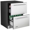 24 Inches Drawer Refrigerator Stainless Steel Dual Drawer Fridge for Home