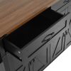 K&K 53.5''Farmhouse Kitchen Island with Power Outlet, Kitchen Storage Island with Drop Leaf, Spice Rack and Drawer, Rolling Kitchen Cart on Wheels