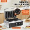 VEVOR Commercial Waffle Stick Maker, 6PCS 1500W Waffle Baker Machine, Non-Stick Stainless Steel Corn Hot Dog Waffle Iron with Temp and Time Control