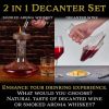 2in1 Decanter Set Whisky and Wine Wooden Smoker 60 fl oz Glass Decanter Scotch Bourbon Red Wine Handmade Decanter Set Gift for Men