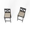 Bar Chair Counter Height Stool with Backrest, Padded Seat & Footrest, Wood Kitchen Island Chair, Vintage Dining Room Chair for Home, Pub,Black
