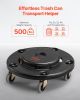 2 Packs Round Trash Can Dolly Fit 20, 32, 44, 55 Gal Garbage Container 500lbs