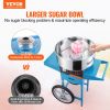 VEVOR Electric Cotton Candy Machine with Cart, 1000W Commercial Candy Floss Maker with Stainless Steel Bowl, Sugar Scoop and Drawer, Perfect for Home