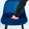 Bar Stools Set of 2, 30 Inches Velvet Barstool Modern Counter Bar Height Chair with Back, Sturdy Metal Legs & Footrests, Easy Assembly