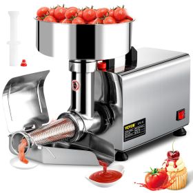 VEVOR 110V Electric Tomato Strainer 370W Commercial Grade Tomato Milling Machine Stainless Steel Tomato Press and Strainer 90-160 Kg/H Pure Copper Mot