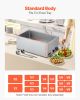 Commercial Food Warmer, 1200W Electric Stainless Steel Steam Food Warmer, Fast Heating Countertop Buffet Bain Marie with Soup & Perforated Ladles