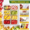 Divided Snack Box With Lid â€“ Clear Food Storage Container With Colorful Compartments â€“ Reusable Bento Organizer For Snacks, Fruits, Nuts