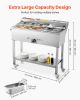 Commercial Propane Steam Table Food Warmer 5 Food Pans & 3 Condiment Pans