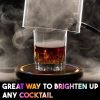 Smoking Gun Accessory LED lights Glass Dome 9x5.7 inch Lid with Wooden Base Smoke infuser Cover Lid for Cocktail Smoker Dome for Cold Smoke Smoking Cl
